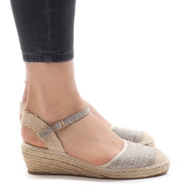 Grå kile sandaler espadrilles LLI-3M88-7