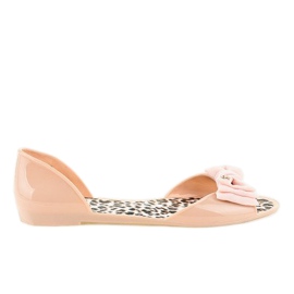 Beige melissagummiballerinor med rosett DD506-2