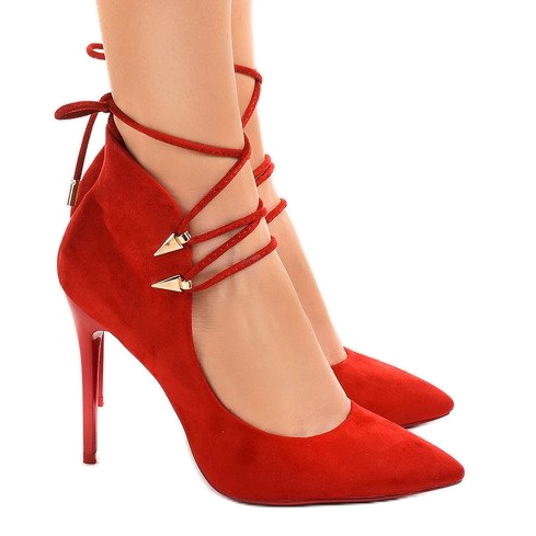 Röda pumpar på en bunden stift 6251-P