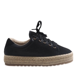 Svarta LX-07 snörade espadriller