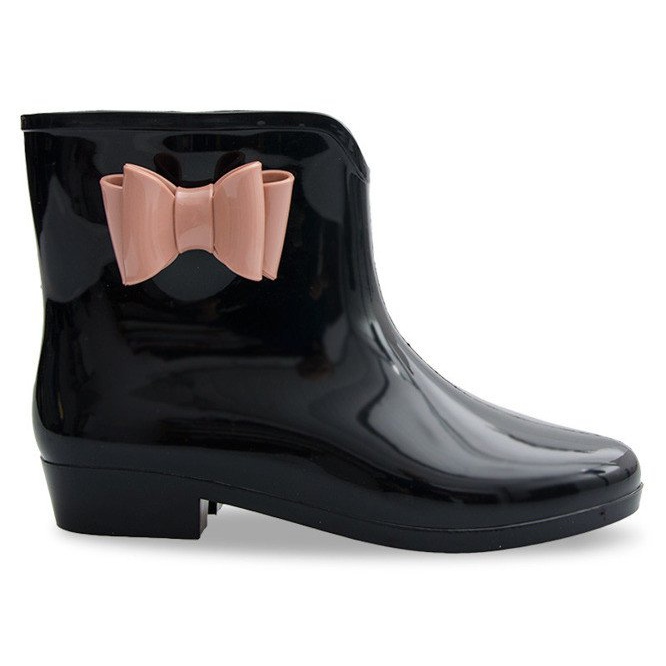 Wellington stövlar med rosett NEW2 Svart
