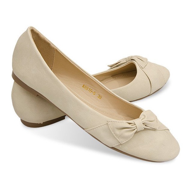 Ballerinor med rosett 816 Beige
