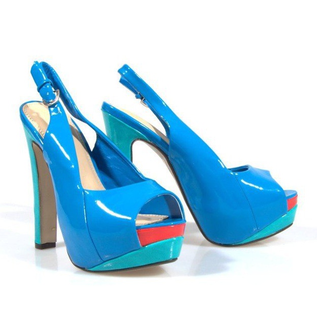 Pumps sandaler på A8030 blå plattform