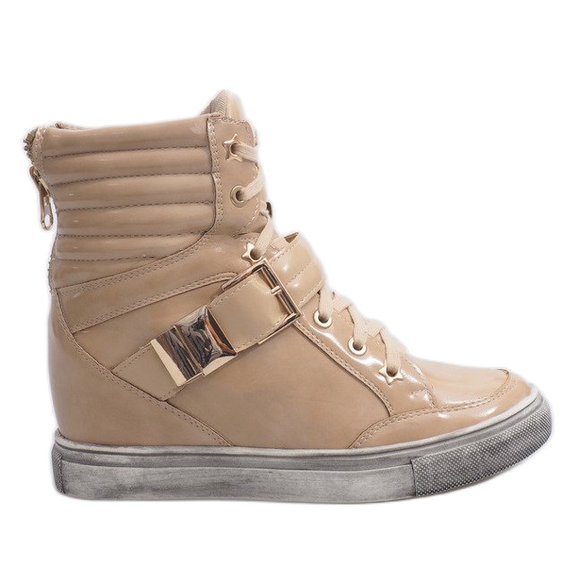 Trendiga guld 7068 Beige sneakers