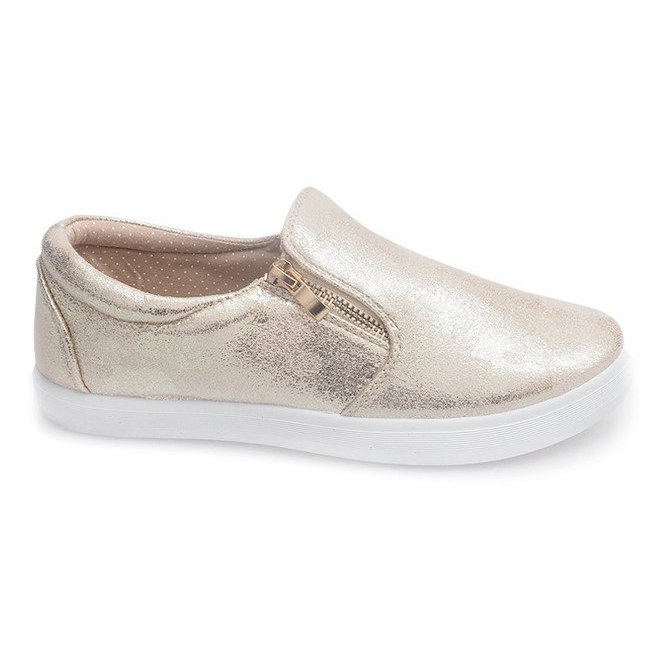 Glänsande sneakers WL24A guld gyllene