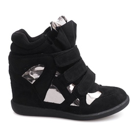 Wedge Sneakers Med kardborreband 6041 Svart