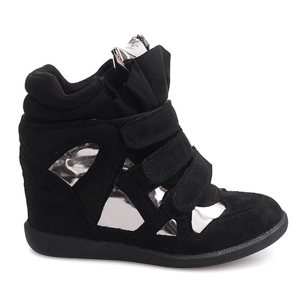 Wedge Sneakers Med kardborreband 6041 Svart