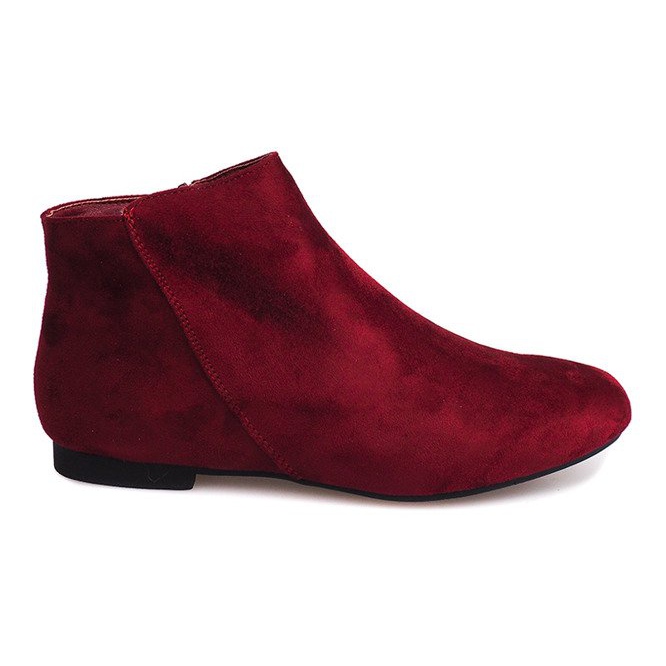 Suede Booties Chelsea stövlar 7-106 Röd
