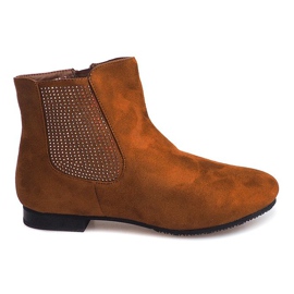 Suede Booties Chelsea stövlar 7-133 Camel brun