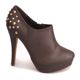 Eleganta stövlar på hög klack 8860P kaki