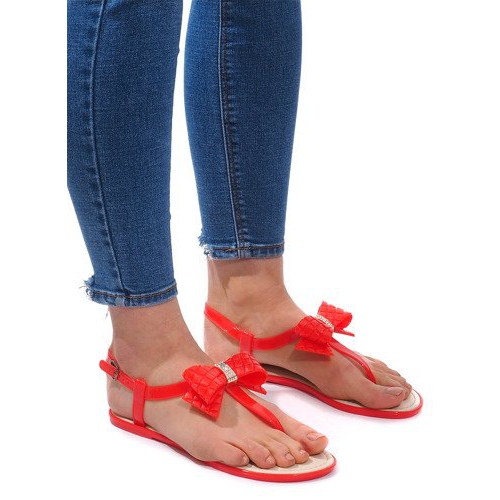 Sandaler dekorerade med rosett 911 röd