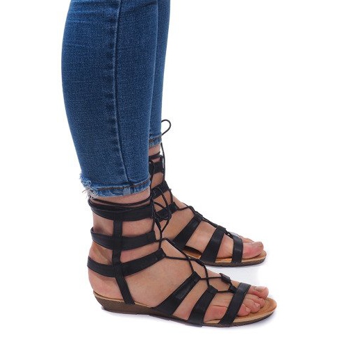 Gladiator Roman Sandals 8515 Svart