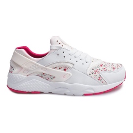 Sportskor med blommor 613 vit