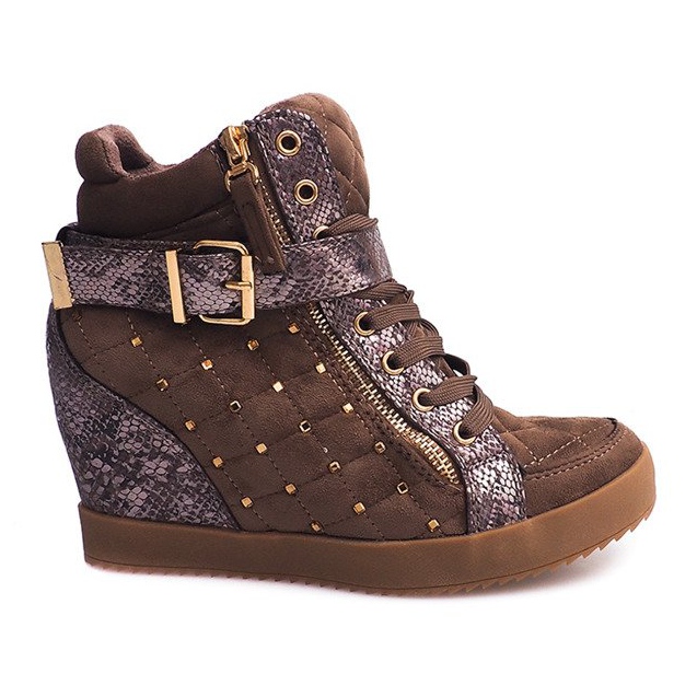 Wedge Sneakers 6227-Y Khaki mångfärgad grön