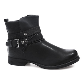 Dekorerad med stövlar 037-PA Svart