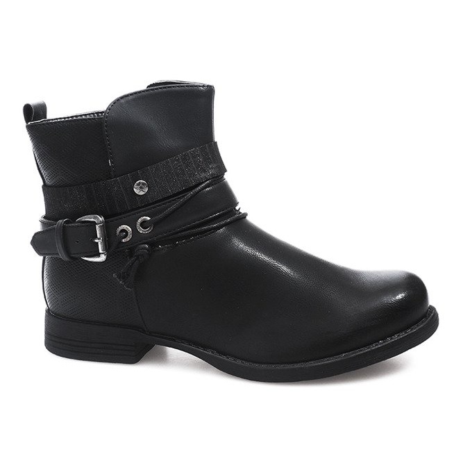 Dekorerad med stövlar 037-PA Svart