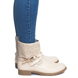 Openwork Stövlar Lackade Galoscher ZH650 Beige