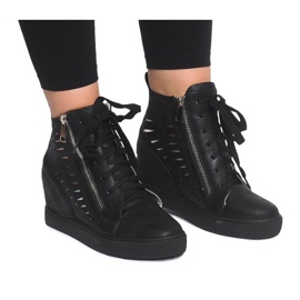 Openwork Wedge Sneakers HQ881 Svart
