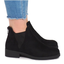 Mocka stövlar med elastiskt band 8203Y svart