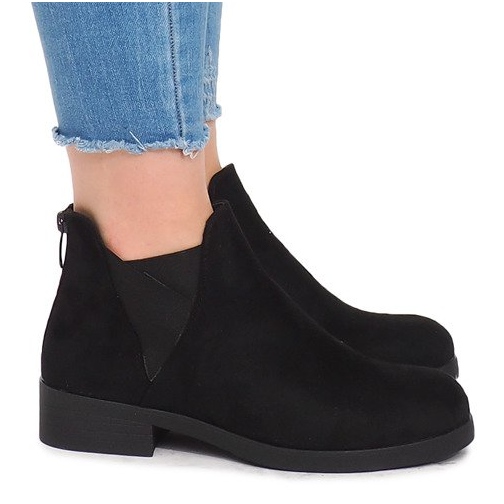 Mocka stövlar med elastiskt band 8203Y svart