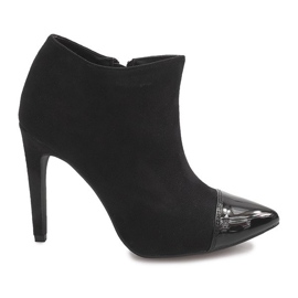 Stövlar på högklackig mocka 1131-5 svart