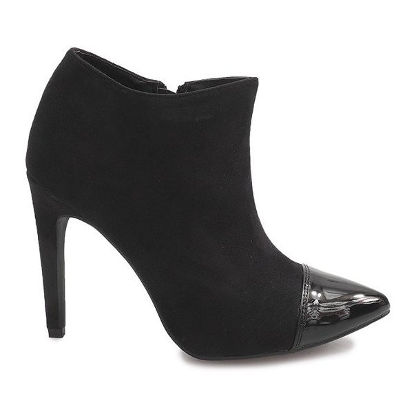 Stövlar på högklackig mocka 1131-5 svart