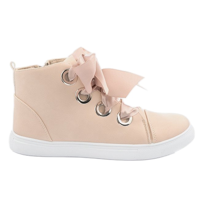 Mocka stövlar och rosetter TL0147 Beige