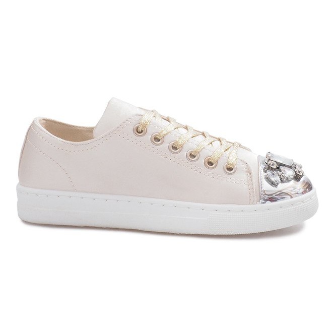 Rosa diamant dekorerade sneakers