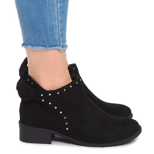 Mocka stövlar med dragkedja LL230 svart