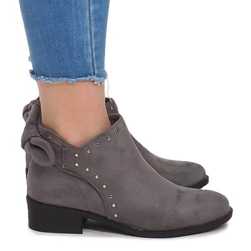 Mocka stövlar med dragkedja LL230 grå