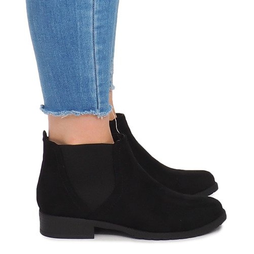 Mocka stövlar med elastisk C-5 svart