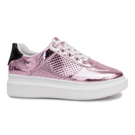 Adele Pink Lacquered Openwork Sneakers svart rosa