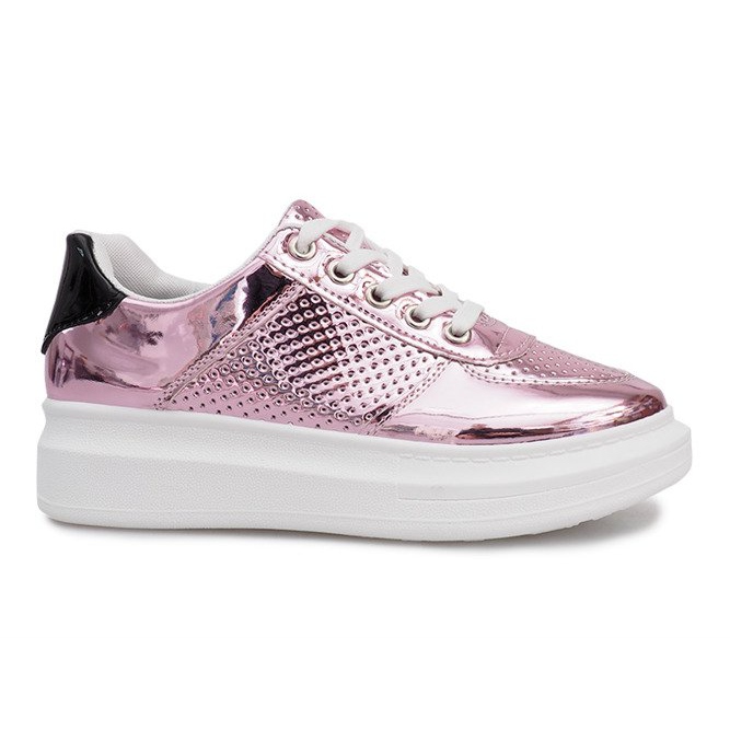 Adele Pink Lacquered Openwork Sneakers svart rosa