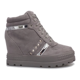 Grå mocka sneakers i mocka