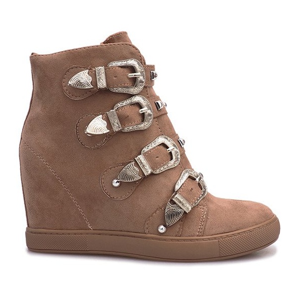 Rosa mocka sneakers med Maya spännen brun