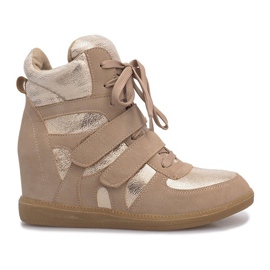 Beige wedge sneakers 1628