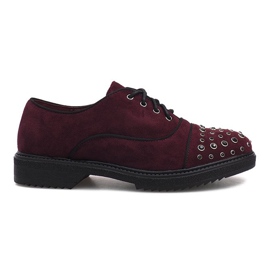 Maroon brogues med Raymonde dubbar röd