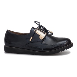 Marinblå lackade skor Rose