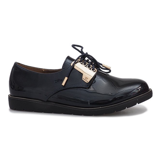 Marinblå lackade skor Rose