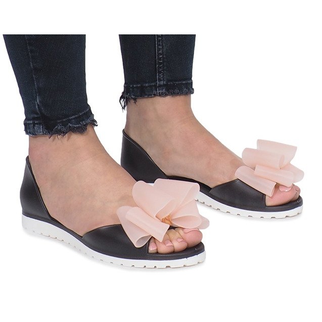 Meliski Flower City svarta sandaler