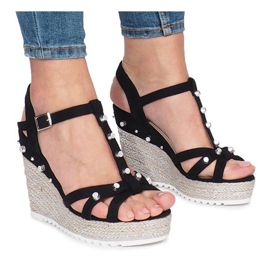 Svarta kilsandaler från Chillin espadrilles