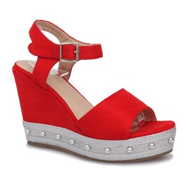 Resor röda kile sandaler