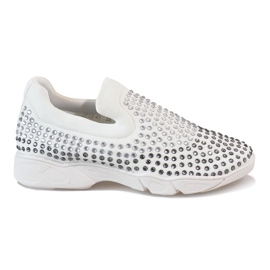 Vita diamantutsmyckade prickskor JT12-41