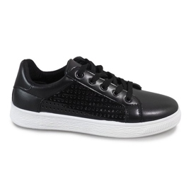 Svarta openwork-sneakers 6738-Y