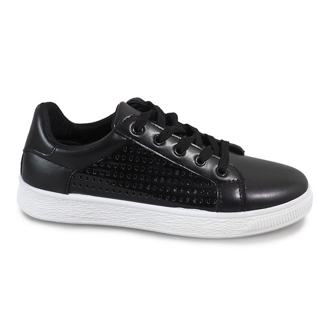Svarta openwork-sneakers 6738-Y