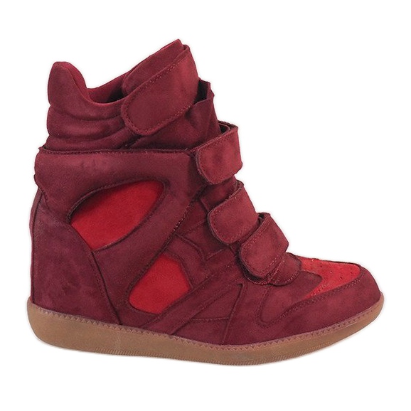 Burgundy wedge sneakers H6601-45 röd