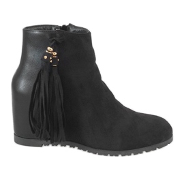 Svarta ankelboots i mocka boho JKD-39