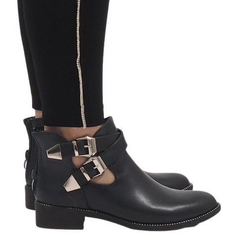 Ideal Shoes Marinblå öppna stövlar Y8157