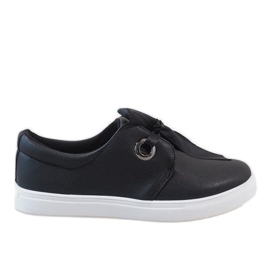 Svarta sneakers med rosett 3057-1