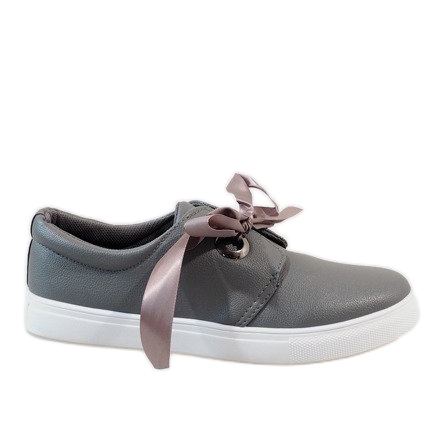 Grå sneakers med rosett 3057-3